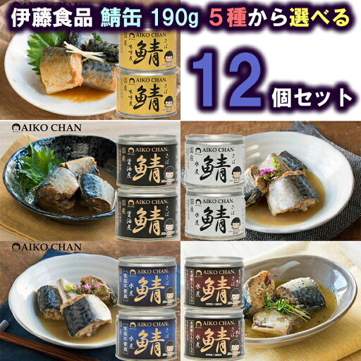 伊藤食品 あいこちゃん 鯖缶190g 5種から 選べる12個セット(水煮/食塩不使用/醤油煮/黒胡椒にんにく/味噌煮) 伊藤食品 あいこちゃん 鯖缶190g 5種から 選べる12個セット(水煮/食塩不使用/醤油煮/黒胡椒にんにく/味噌煮)
