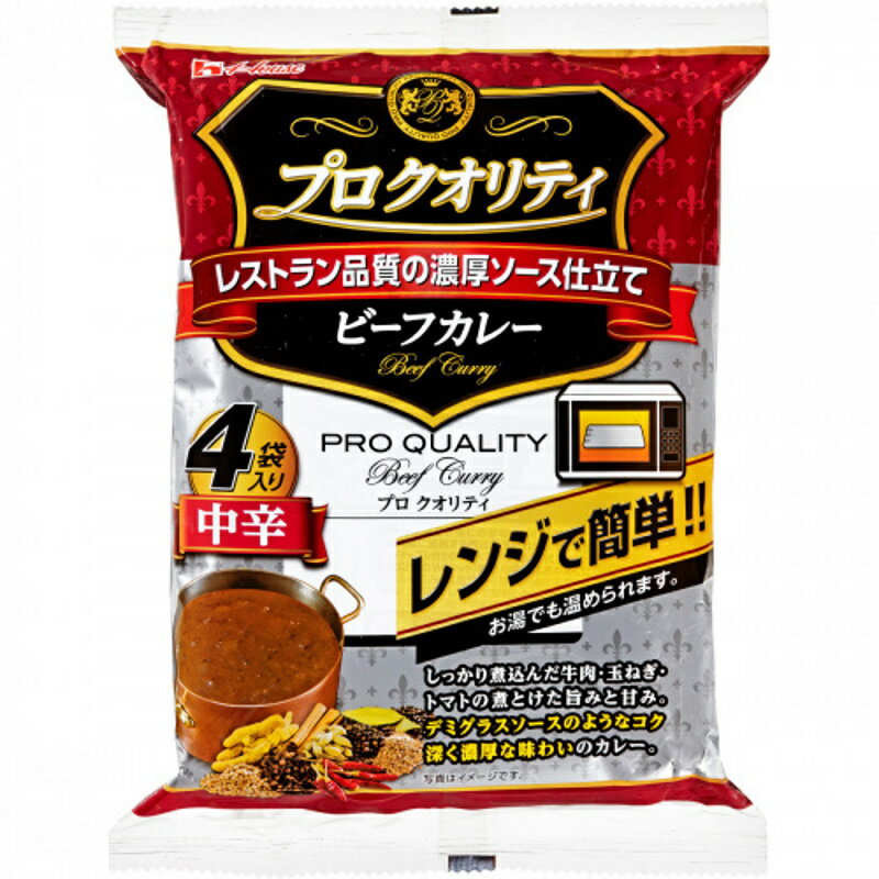 ハウス食品 ハウス プロクオリティ ビーフカレー中辛 （170g×4食） 12個