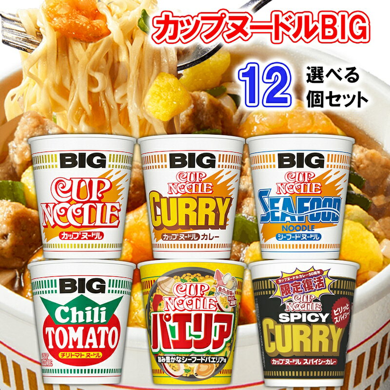 日清 カップヌードル ビッグ BIG 選べる12個セット(2個単位選択)(カレー/シーフード/トマトチリ/酸辣湯/鶏白湯) 送料無料 選べるセット 詰め合わせ お買い得 まとめ買い cupnoodle かっぷぬーどる 限定品)