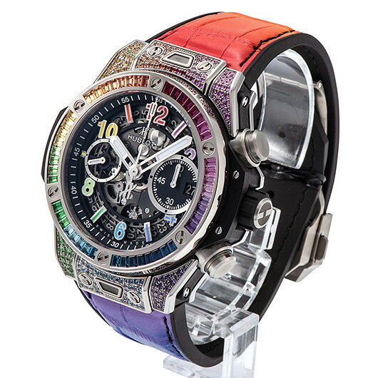 ウブロ　ビッグバン ウニコ チタニウム レインボー　Ref.441.NX.1117.LR.0999　新品　グレー　（HUBLOT　Big Bang Unico Titanium Rainbow）【楽ギフ_包装】