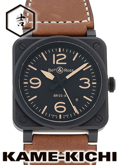 ベルandロス ベル＆ロス　BR03 ヘリテージ　Ref.BR03A-HER-CE/SCA　新品　ブラック　（Bell&Ross　BR03 Heritage）【楽ギフ_包装】