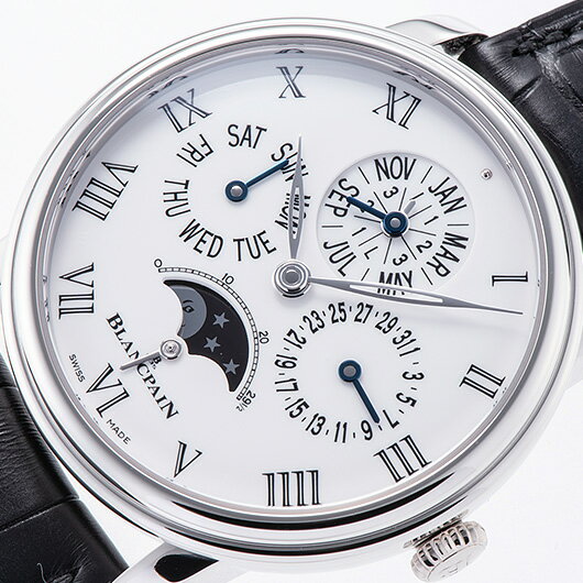 【中古】ブランパン　ヴィルレ パーペチュアル カレンダー　Ref.6659-3431-55B　ホワイト　（BLANCPAIN　Villeret Perpetual Calendar）