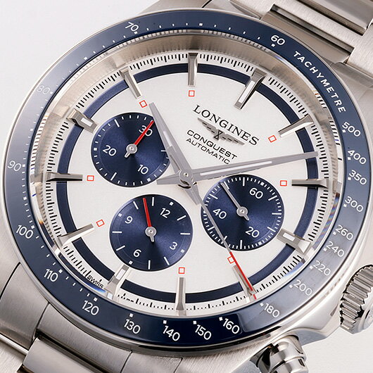 ロンジン　コンクエスト クロノグラフ　Ref.L3.835.4.98.6　新品　シルバー/ブルー　（LONGINES　Conquest Chronograph）