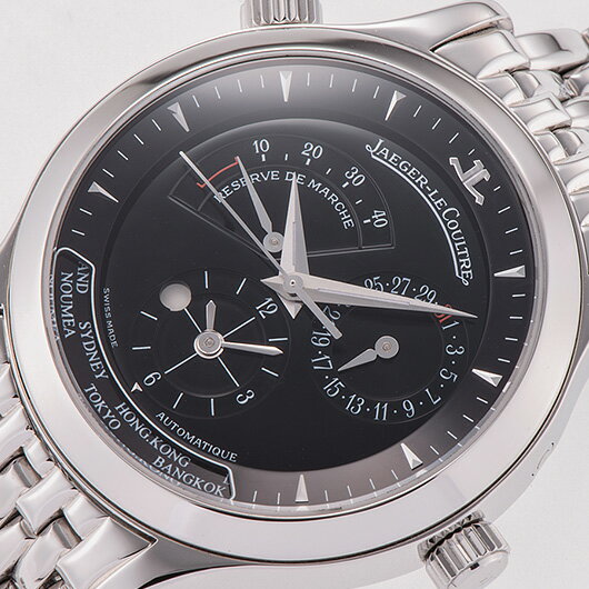 【中古】ジャガー・ルクルト　マスタージオグラフィーク　Ref.Q1428170　ブラック　（JAEGER-LECOULTRE　Master Geographic）