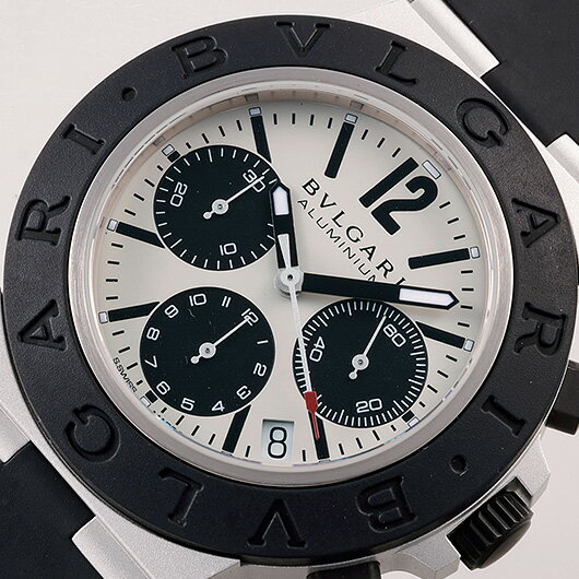 【中古】ブルガリ　アルミニウム クロノグラフ　Ref.103383（BB40SATRSNLCH）　シルバー/ブラック　（BVLGARI　Aluminium Chronograph）