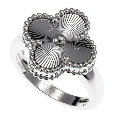 新品 ヴァンクリーフ&アーペル ヴィンテージ アルハンブラ リング Ref.VCARP9XI50 (Van Cleef&Arpels Vintage Alhambra Ring)【楽ギフ_包装】 K18 WG