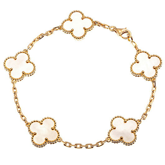 【中古】ヴァンクリーフ＆アーペル　ピュア アルハンブラ 5モチーフ ブレスレット　Ref.VCARA41800　K18　YG　（Van Cleef&Arpels　Pure Alhambra 5Motifs Bracelet）のサムネイル