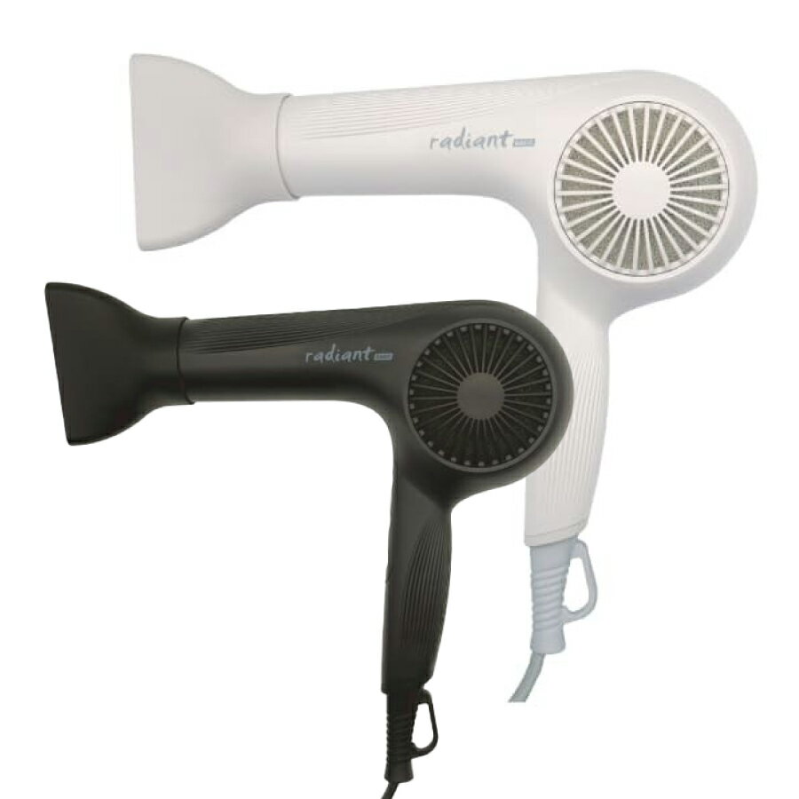 ラディアント ベーシック ヘアドライヤー ブラック ホワイト サロン用軽量マイナスイオンドライヤー