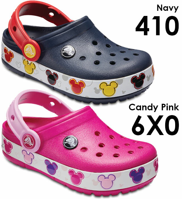 【送料無料】crocs クロックス クロックバンド ミッキー ファン ラブ ライツ キッズ 光る靴 サンダル 204994 女の子 男の子 410 Navy 6X0 Candy Pink ディズニー Disney evid |4