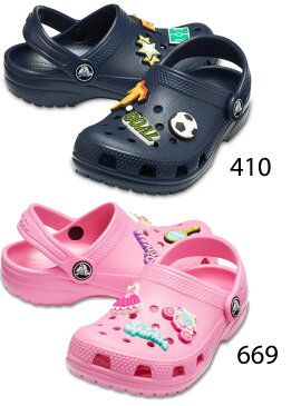 crocs クロックス クロッグサンダル 女の子 男の子 子供靴 ジュニア キッズ205812 クラシック チャーム クロッグ k コンフォートサンダル カジュアル アウトドア 水辺 evid |2