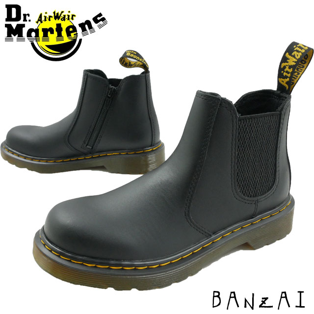 【あす楽】【送料無料】ドクターマーチン Dr.Martens コア キッズ バンザイ チェルシーブーツ サイドゴアブーツ 男の子 女の子 子供靴 ジュニア 16708001 ショートブーツ 黒 ブラック evid