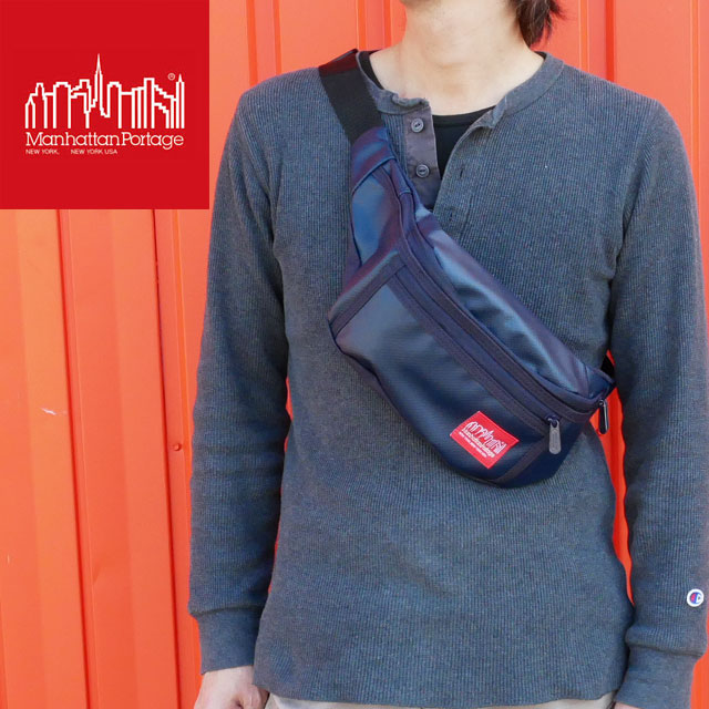 マンハッタンポーテージ Manhattan Portage ウエストバッグ メンズ レディース MP1101-MVL マットビニールアーリーキャットウエストバッグ ボディバッグ ウエストポーチ 斜め掛け PVC 防水 ネイビー 紺 送料無料 あす楽 ≪11000円 福袋対象商品≫ evid