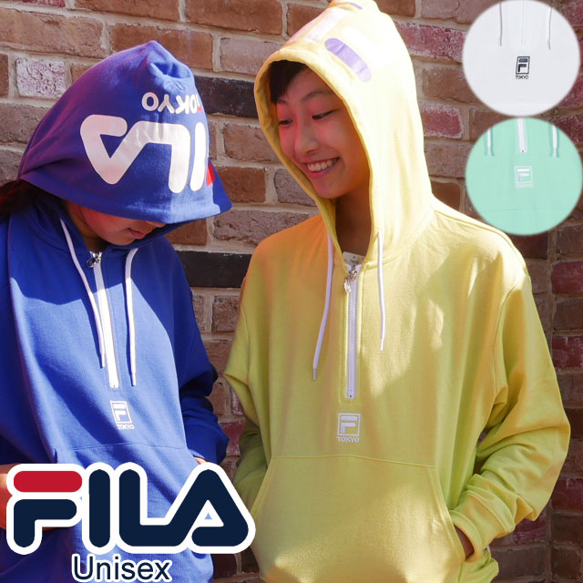 【あす楽】【送料無料】フィラ FILA メンズ レディース ジュニア ハーフジップパーカー FM5168 フード 長袖 ユニセックス スポーティー 限定 FILA TOKYO evid5 |5