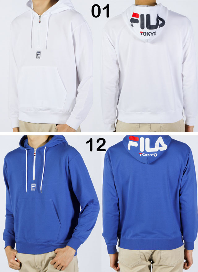 【あす楽】【送料無料】フィラ FILA メンズ レディース ジュニア ハーフジップパーカー FM5168 フード 長袖 ユニセックス スポーティー 限定 FILA TOKYO evid5 |5