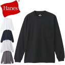 ヘインズ Hanes メンズ ポケットロングスリーブTシャツ H5196 長袖 ロンT ロンティ ウェア トップス クルーネック ポケット付き ヘビーウェイト アパレル /- あす楽 evid o-sg