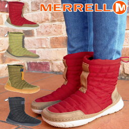 メレル ブーツ レディース ＼ポイント7倍 4/24 20時～／メレル MERRELL レディース ハットモック ミッド ショートブーツ アウトドア カジュアルシューズ ブラック レッド オリーブ バターナッツ J002296 J002226 J002224 J002220 送料無料 あす楽 evid |6