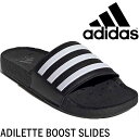 ＼最大200円OFFクーポン有 4/29迄／アディダス adidas メンズ レディース シャワーサンダル アディレッタ ブースト FY8154 ビーサン シャワサン レジャー 海 コンフォートサンダル スライドサンダル 靴 コアブラック 黒 テレワーク 在宅勤務 あす楽 evid