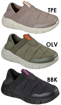 スケッチャーズSKECHERSレディーススリッポンボブスBフレックス-マイティーパフローカット2WAYカジュアルシューズ靴キルティングメモリーフォーム117111トープオリーブブラック黒【送料無料】テレワーク在宅勤務evid|6