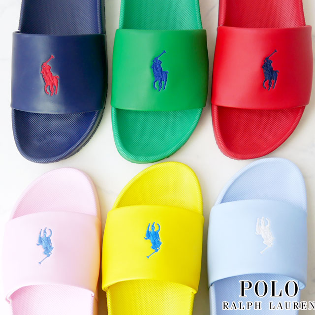 ＼ポイント8倍 5/15～／ポロ ラルフローレン POLO RALPH LAUREN レディース サンダル スライドサンダル シャワーサンダル グリーン レッド ネイビー ピンク ライトブルー イエロー ケイソンPP ワンベルト ローヒール 靴 カジュアルシューズ P62S 送料無料 あす楽 evid o-sg