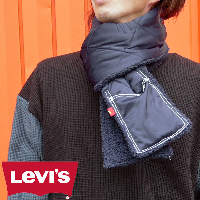 【あす楽】LEVI'SR リーバイス マフラー メンズ D62560001 LR ダウンマフラー ネックウォーマー スヌード ネックウェア 保温 防寒 アクセサリー アウトドア キャンプ アパレル 紺 【送料無料】 evid