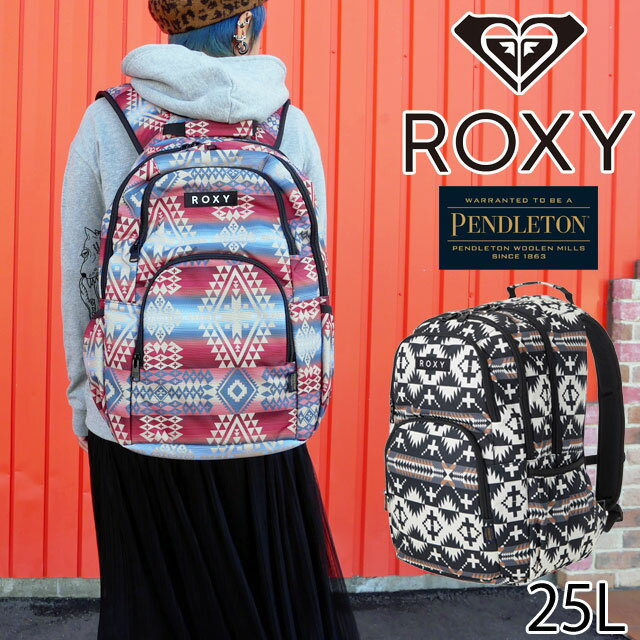 ＼ポイント8倍 5/15～／ROXY ロキシー リュックサック レディース RBG214011 ペンドルトン ゴーアウト バックパック バッグ 鞄 学校 通勤 旅行 出張 ブラック レッド 送料無料 あす楽 evid2