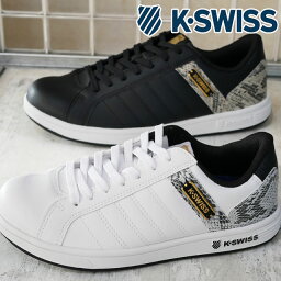 ＼最大10%クーポン有 5/9 20時～／ケースイス K-SWISS メンズ レディース スニーカー KS300 SNK ローカット カジュアルシューズ 靴 1KS044 ブラック/スネーク 黒 1KS043 ホワイト/スネーク 白 スネーク柄 蛇柄 送料無料 あす楽 evid