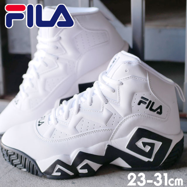 ＼最大5 クーポン有 5/12迄／フィラ FILA MB 大きいサイズ メンズ レディース 厚底スニーカー靴 厚底シューズ ハイカット 白 ホワイト 復刻 ミッドカット 厚底靴 グルグル ぐるぐる FHE102 005 あす楽 evidr