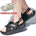 \5%クーポン有/アキ クラシック AKIII CLASSIC レディース 厚底サンダル スポーツサンダル スポサン ベルクロ ストラップサンダル カジュアルシューズ 靴 ブラック 黒 ベージュ アキ ジョイ AKC-0054 最強翌日配送 evid