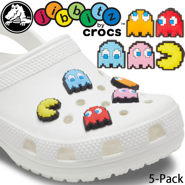 クロックス ジビッツ jibbitz キッズ メンズ レディース 10007700 パックマン5PK ピンキー ブリンキー クライド インキー Pac-Man ラバークロッグ用アクセサリー 橙 桃 赤 青 黄 懐かしい クラ…