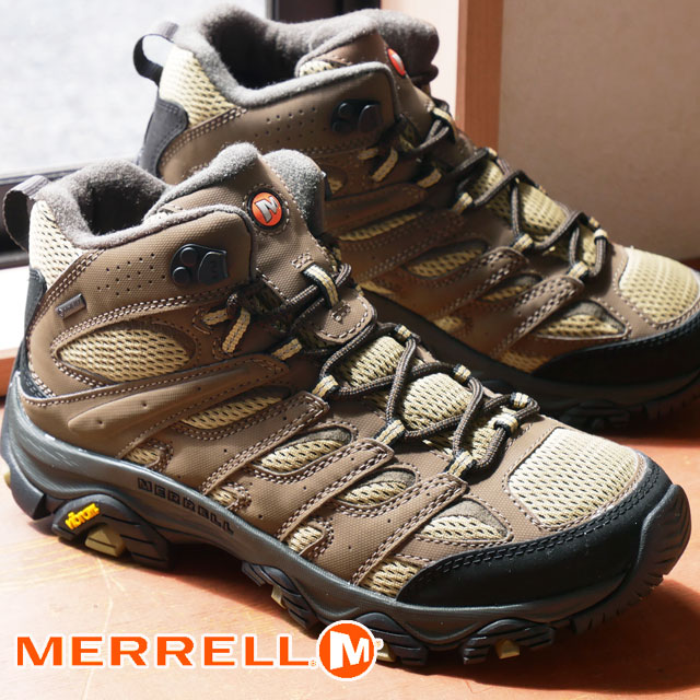 ＼ポイント8倍 5/15～／メレル MERRELL メンズ ハイキングシューズ モアブ3 シンセティック ミッド ゴアテックス 防水 トレッキングシューズ アウトドア ミッドカット J500255 カンガルー/コヨーテ 靴 送料無料 あす楽 evid