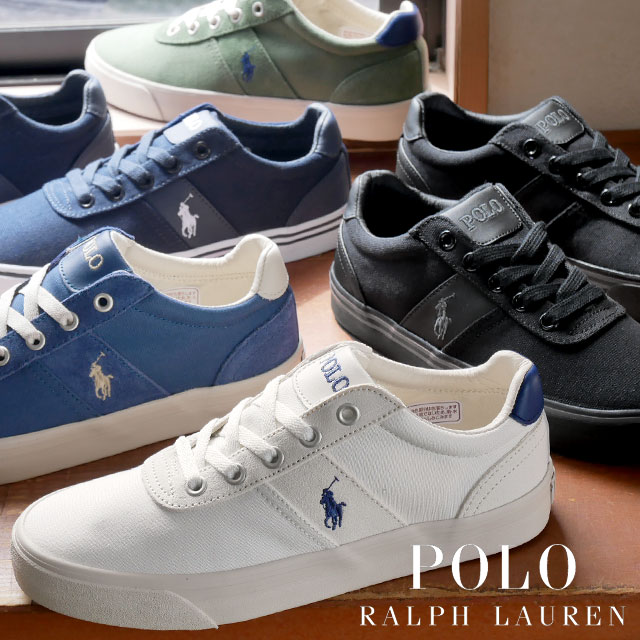 楽天亀田屋本店＼ポイント8倍 5/25～／ポロ ラルフローレン POLO RALPH LAUREN レディース スニーカー ハンフォード ローカット カジュアルシューズ P31T クリーム ブラック 黒 ネイビー ブルー グリーン 靴 送料無料 evid