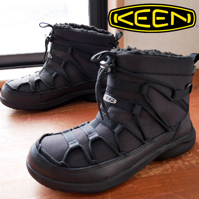 キーン スノーブーツ レディース キーン KEEN レディース ウインターブーツ ユニーク スニーク チャッカ ツー ウォータープルーフ 防水 スノーブーツ ウインターシューズ ショートブーツ アウトドア 1026618 トリプルブラック/ブラック 黒 靴 送料無料 あす楽 evid