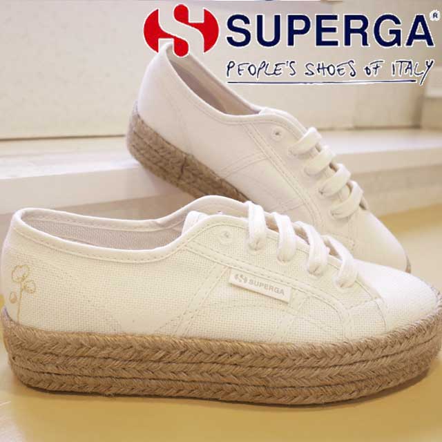 楽天亀田屋本店スペルガ SUPERGA スニーカー レディース 2730 ロープ オーガニック エンブロイダリー キャンバススニーカー エスパドリーユ S3123UW A1E BEIGE RAW-ORANGE APRICOT ベージュ 送料無料 あす楽 evid