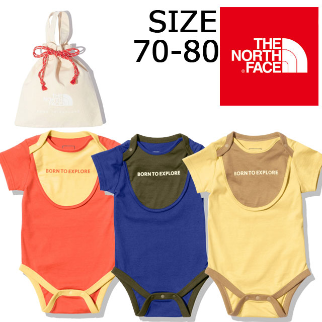\ポイント7倍 11/27 1:59迄/ザ・ノース・フェイス ベビー ロンパースセット NTB12354 ショートスリーブロンパース&2Pビブ セット オールイ...
