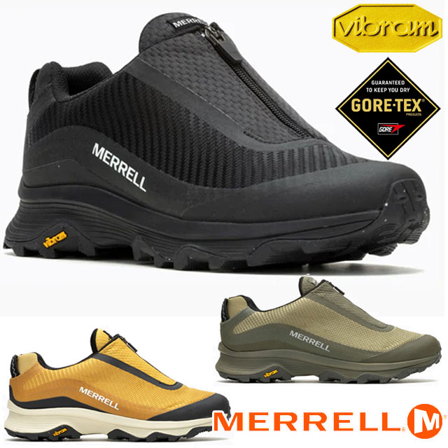 楽天亀田屋本店メレル MERRELL モアブ スピード ストーム モック ゴアテックス メンズ 防水 ハイキングシューズ トレッキングシューズ アウトドア J067561 ブラック J067563 ハーブ J067707 オールド ゴールド センタージップ ローカット 靴 送料無料 あす楽 evid |6