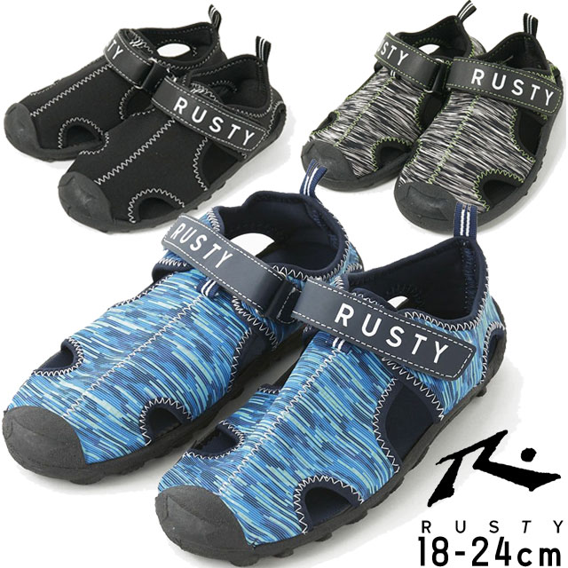 ＼最大10％クーポン有 8/31迄／ラスティ 男の子 女の子 子供靴 キッズ ジュニア アクアシューズ ウォーターシューズ マリンシューズ 水陸両用 アウトドア 水遊び 海 川 プール 960907 ネイビー グレー ブラック 黒 RUSTY 最強翌日配送 evid |3
