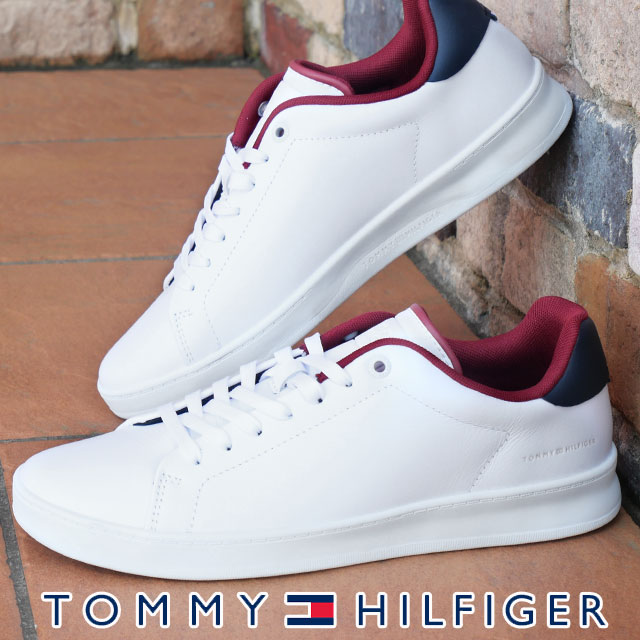 トミーヒルフィガー TOMMY HILFIGER スニーカー メンズ コートスニーカー レザー カップ カジュアルシューズ ローカット FM04483 ホワイト 白 送料無料 evidr