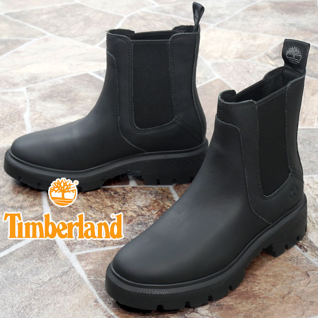 ＼ポイント8倍 5/15～／ティンバーランド Timberland レディース サイドゴアブーツ TB0A5ND7 コルチナ バレー チェルシー ショートブーツ ショート丈 レザーブーツ カジュアルシューズ ブラックフルグレイン 黒 本革 靴 送料無料 あす楽 evid