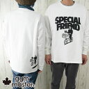 \最大7%クーポン有 6/25限定/ジムマスタートレーナー メンズ G221759 10.3ozSPECIALFRIENDスウェットビッグTee トップス アウトドア 長袖 レディース 自転車 覆面レスラー パグ 覆面犬 お散歩 丸首 クルーネック 服 白 ホワイト 綿100% 送料無料 evid