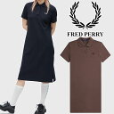 フレッドペリー ワンピース 半袖 レディース スプリットディティール ピケドレス アパレル 襟付き ポロシャツ ワンピ ウエア D3174 ブラック 黒 キャリントンロードブリック 鹿の子素材 服 送料無料 最強翌日配送 evid