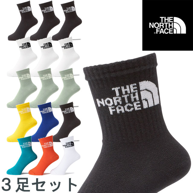 ザ・ノースフェイス 靴下 メンズ TNF ジャカード ロゴ 3P クルー ソックス 3足セット ランニング 3足組 トレーニング 消臭 3足パック NN82411 TNFブラック 黒 TNFホワイト 白 グレー マルチカラーブラック マルチカラーホワイト メール便送料無料 evid |2