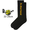 ドクターマーチン|Dr.Martens 靴下 メンズ AD075001 バーティカルロゴソックス レディース リブソックス ミドル丈 くつした ブラック 黒 くつ下 アパレル レッグウエア メール便送料無料 最強翌日配送 evid |2