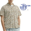 \5%クーポン有/グッドオン レオパードショートスリーブオープンTシャツ メンズ GOST2409 半袖シャツ トップス ヒョウ柄 カジュアル 総柄 Tシャツ生地 前開き 綿100% ウェア アパレル 服 アウトドア キャンプ メール便送料無料 evid