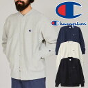 \最大7%クーポン有 6/25限定/チャンピオン 前開きスウェット メンズ C3-A020 リバースウィーブ(R) スナップスウェットシャツ 青タグ トップス スナップボタン 長袖 ロゴ 裏起毛 服 アパレル カジュアル 灰 黒 紺 きなり 最強翌日配送 送料無料 evid