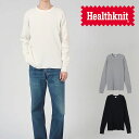 \最大7%クーポン有 6/25限定/ヘルスニット メンズ ロンT サーマルキングワッフル クルーネック トップス 長袖 アパレル インナー Tシャツ ウェア カジュアル 服 丸首 52017 オフ 白 ヘザーグレー ブラック 黒 送料無料 最強翌日配送 evid