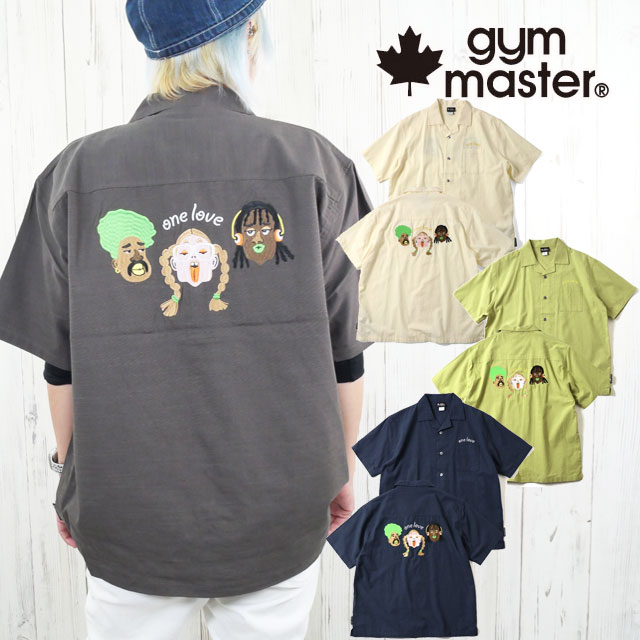 \ポイント7倍 12/1迄/ジムマスター 半袖シャツ メンズ G521719 ONE LOVE刺繍シャツ レディース 開襟シャツ オープンシャツ 襟付き 刺繍 ...