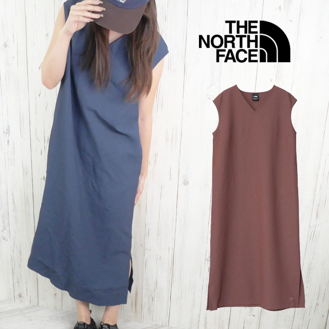 ザ・ノース・フェイス オーニングワンピース レディース NTW12563 ノースリーブ Vネック 膝下丈 膝丈 キャンプ カジュアル アウトドア アパレル 軽量...