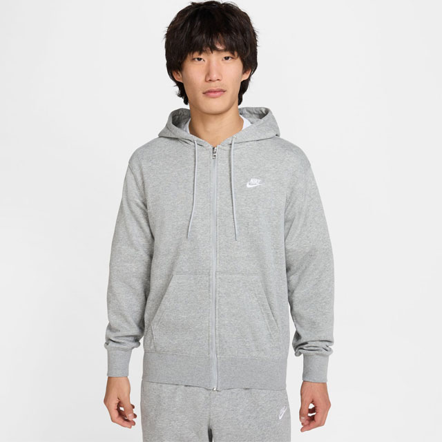 ナイキ フルジップパーカー メンズ FN3885-063 クラブ フルジップ フレンチ テリー パーカー レディース フーディ トップス 灰色 アパレル 服 最強翌日配送 送料無料 evid