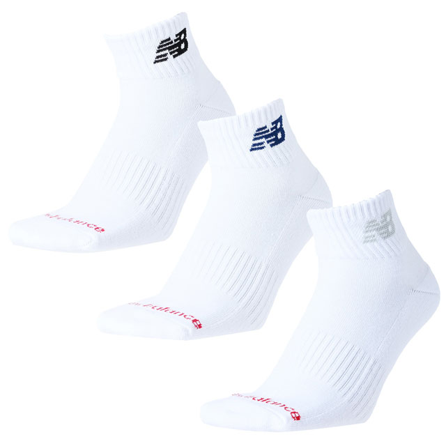 ニューバランス 靴下 ミッドレングス3Pソックス ショート ユニセックス メンズ レディース 3足セット アパレル 3足組 WT 白 ホワイト ロゴ LAS55637 メール便送料無料 最強翌日配送 evid