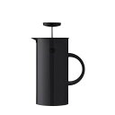 Stelton EM フレンチプレス 1L ブラック インスパイア プレス式コーヒーメーカー 淹れたてコーヒー コク 豊かな香り 2層構造 取り外し可能 洗いやすい 清潔 カラフル キッチン ダイニング デザイン 北欧 エリック・マグヌッセン デンマーク ステルトン